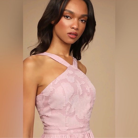 Lulu's Love and Beyond Mauve Pink Burnout Floral Maxi Dress XL Wedding Guest - Picture 4 of 14